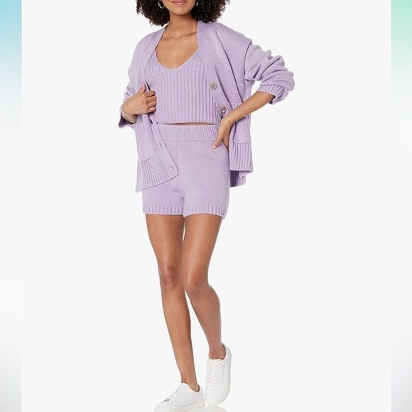 The Drop Women's Sylvie Double V-Neck Textured Rib Cropped Sweater Tank New - Picture 5 of 5